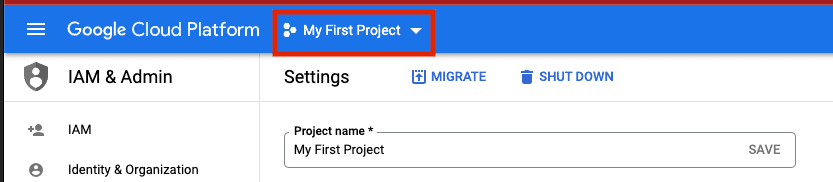 Select Project Dropdown